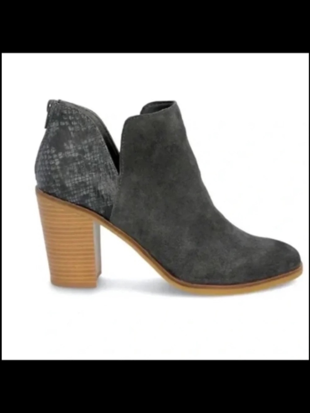 NWOB DV8 by Dolce Vita Shai Mixed Material Heeled Gray Bootie Boots Size 10